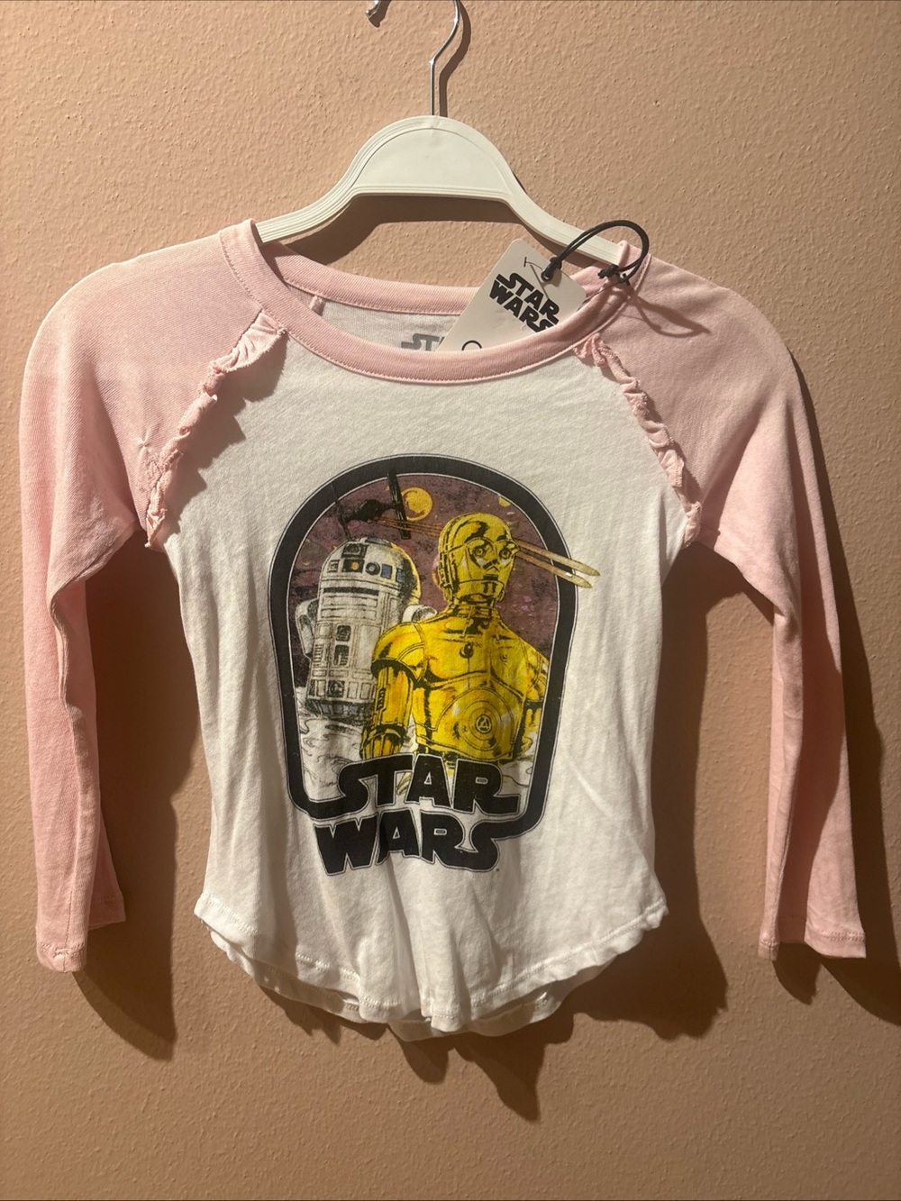 Chaser Star Wars retro graphic Raglan Baseball Style T-shirt Kids Sz 6
